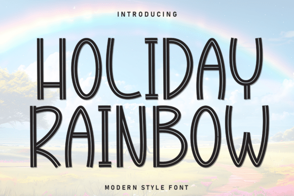 Holiday Rainbow Display Font for Handmade Creators