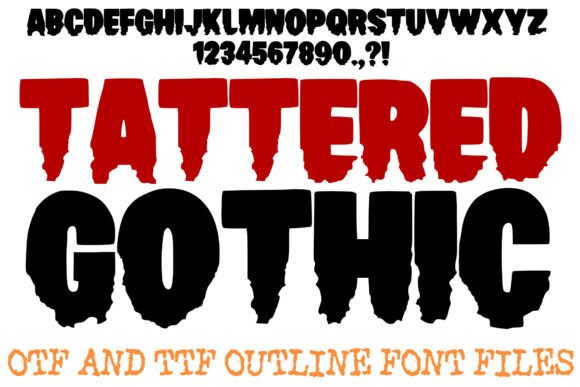 Tattered Gothic Font: Bold, Hand-Drawn Display Type for Crafters